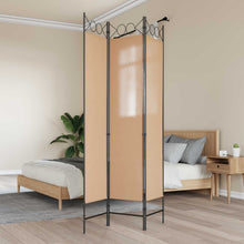 3-Panel Room Divider Beige 120 x 200 cm Stof