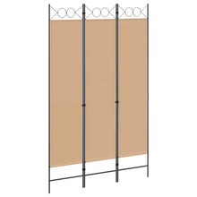 3-Panel Room Divider Beige 120 x 200 cm Stof