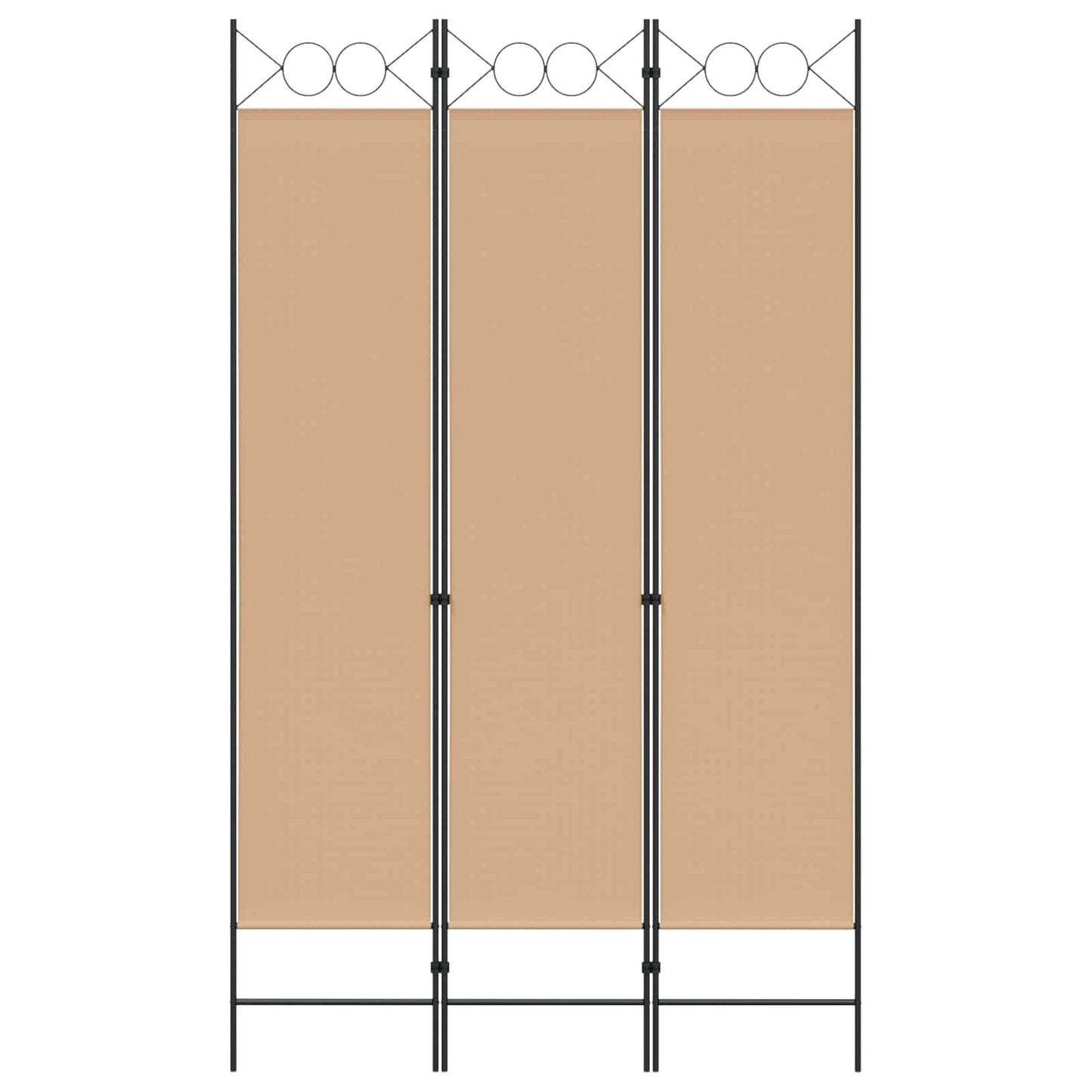 3-Panel Room Divider Beige 120 x 200 cm Stof