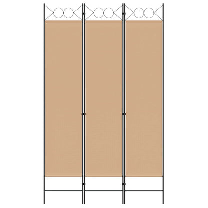 3-Panel Room Divider Beige 120 x 200 cm Stof