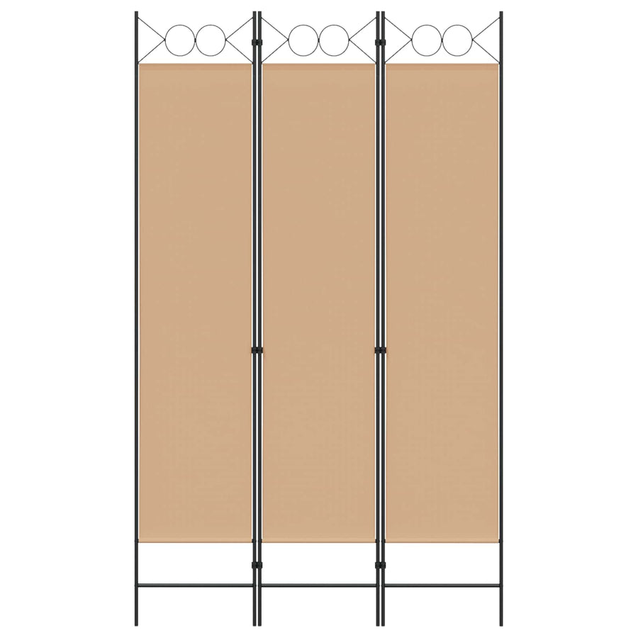 3-Panel Room Divider Beige 120 x 200 cm Stof