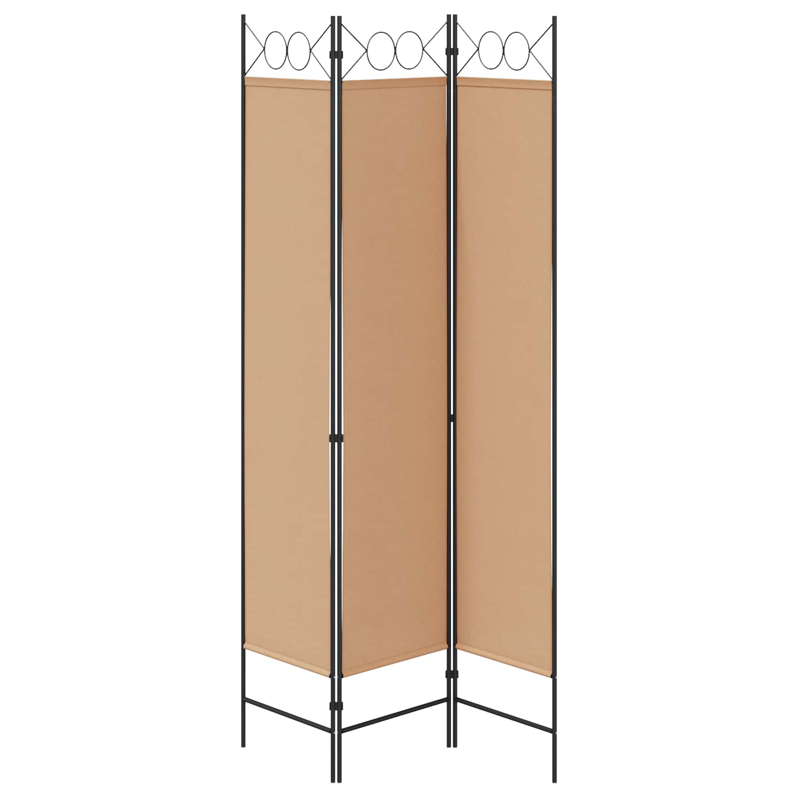 3-Panel Room Divider Beige 120 x 200 cm Stof
