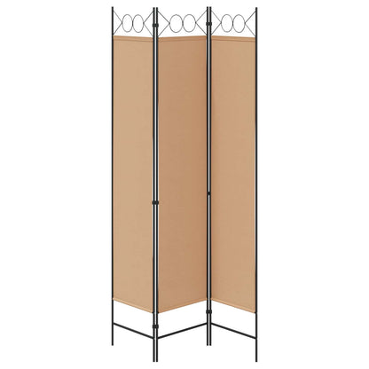 3-Panel Room Divider Beige 120 x 200 cm Stof
