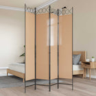 Kamerscherm 4 panelen 160x200 cm beige stof