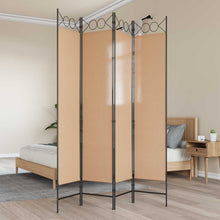 4-panelen roomdivider Beige 160 x 200 cm Stof