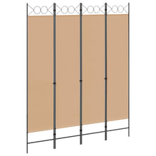 4-panelen roomdivider Beige 160 x 200 cm Stof