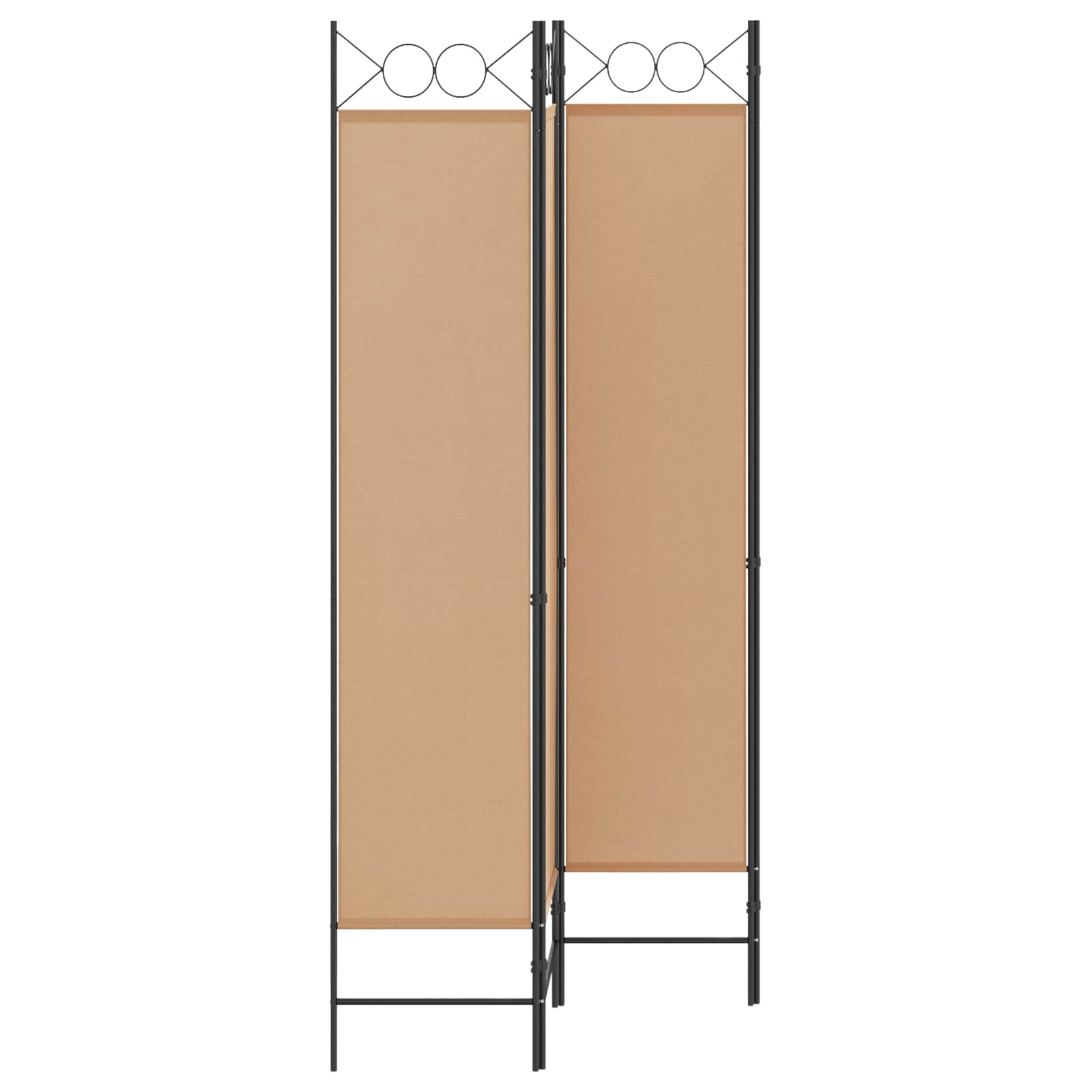 4-panelen roomdivider Beige 160 x 200 cm Stof