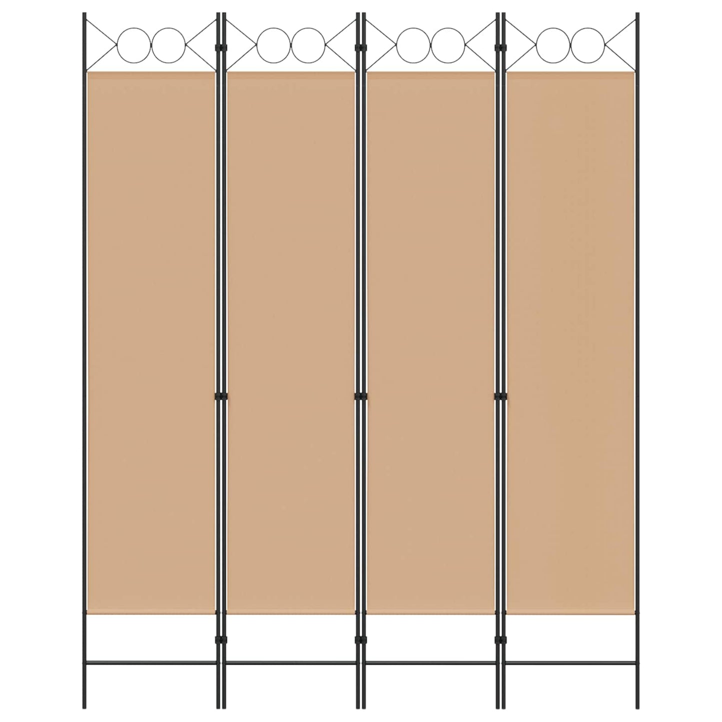 4-panelen roomdivider Beige 160 x 200 cm Stof