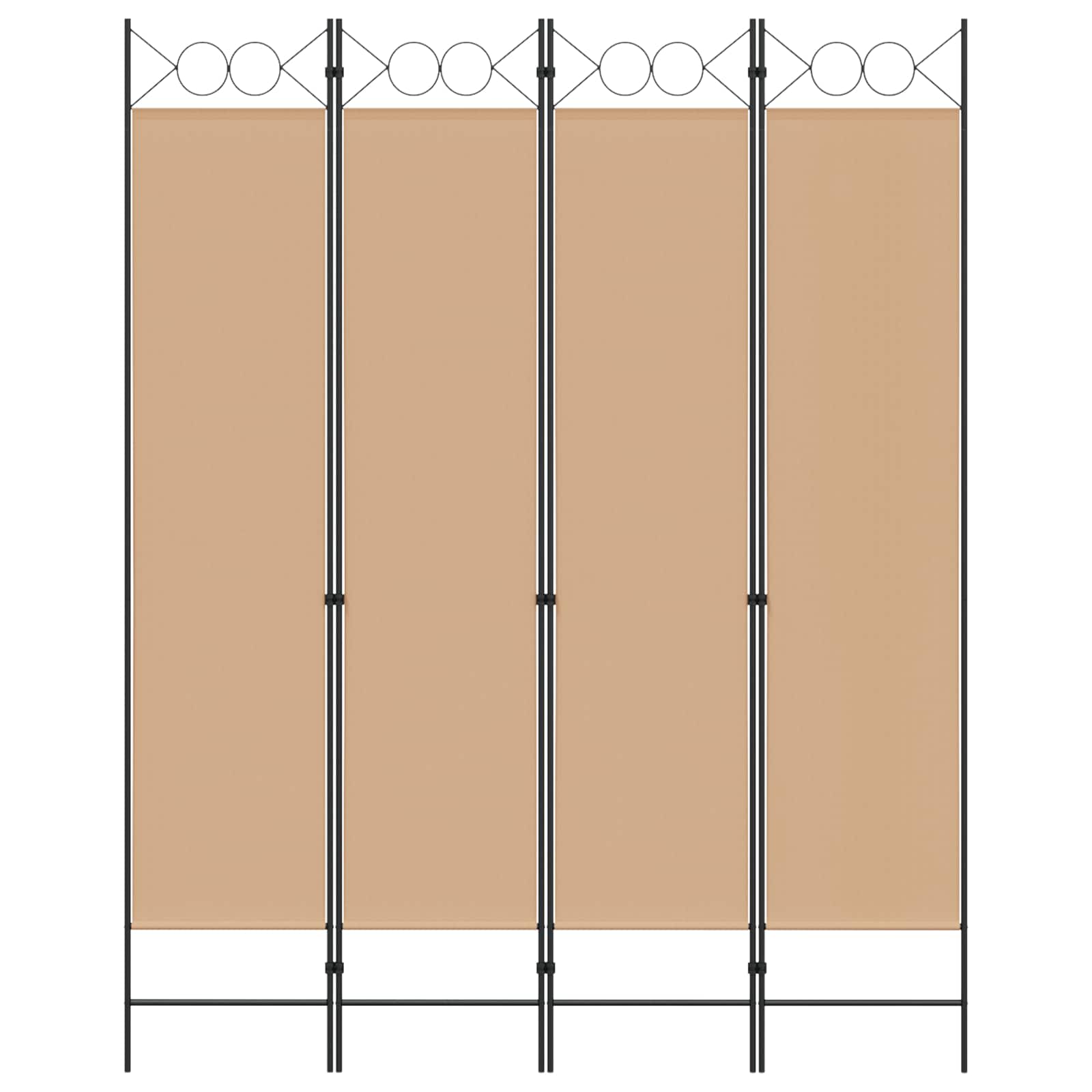 4-panelen roomdivider Beige 160 x 200 cm Stof