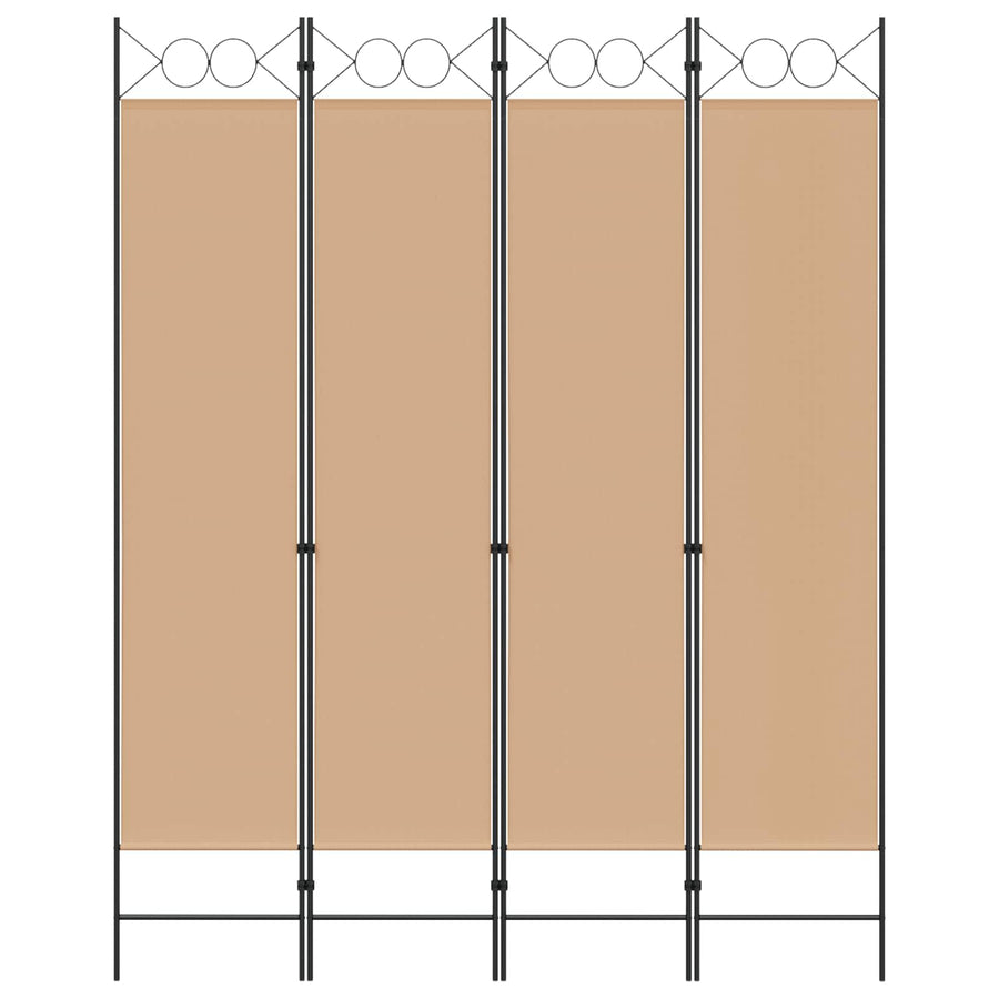 4-panelen roomdivider Beige 160 x 200 cm Stof