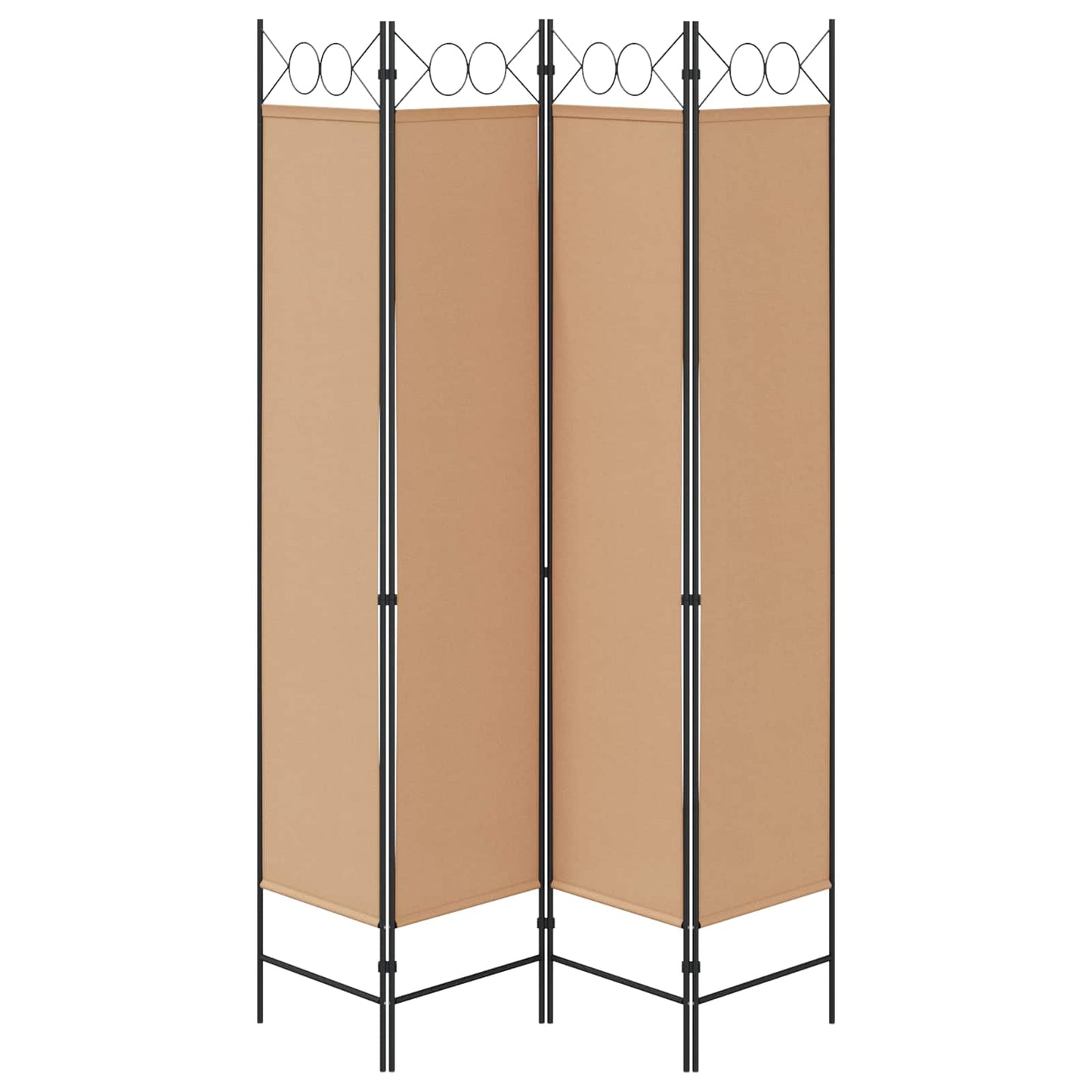 4-panelen roomdivider Beige 160 x 200 cm Stof