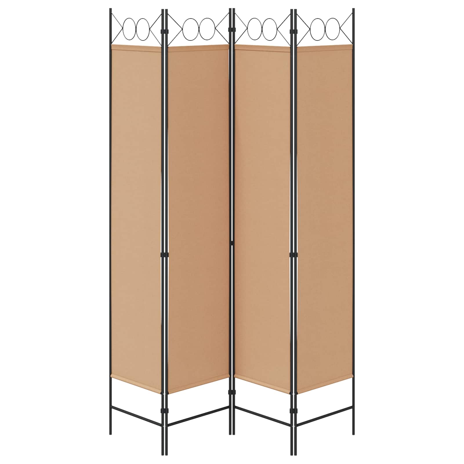 4-panelen roomdivider Beige 160 x 200 cm Stof