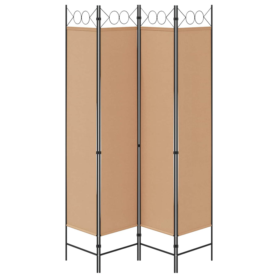 4-panelen roomdivider Beige 160 x 200 cm Stof