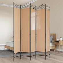5-Panel Room Divider Beige 200 x 200 cm Stof