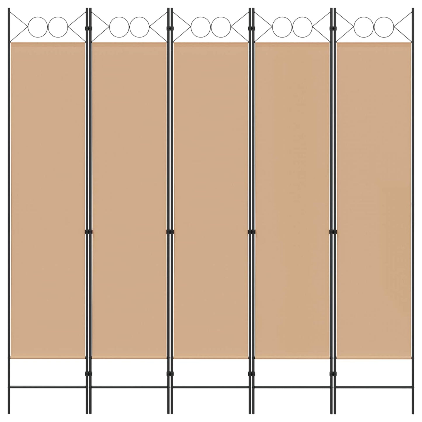 5-Panel Room Divider Beige 200 x 200 cm Stof