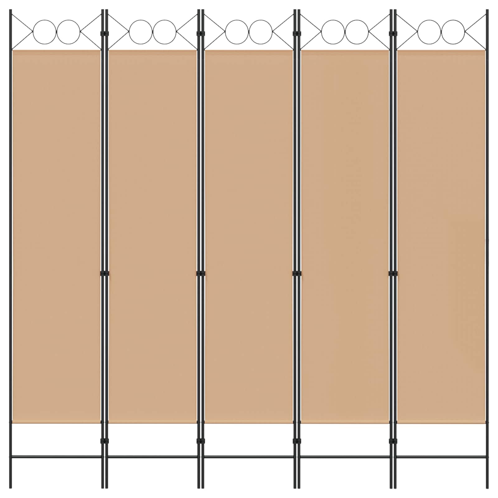 5-Panel Room Divider Beige 200 x 200 cm Stof