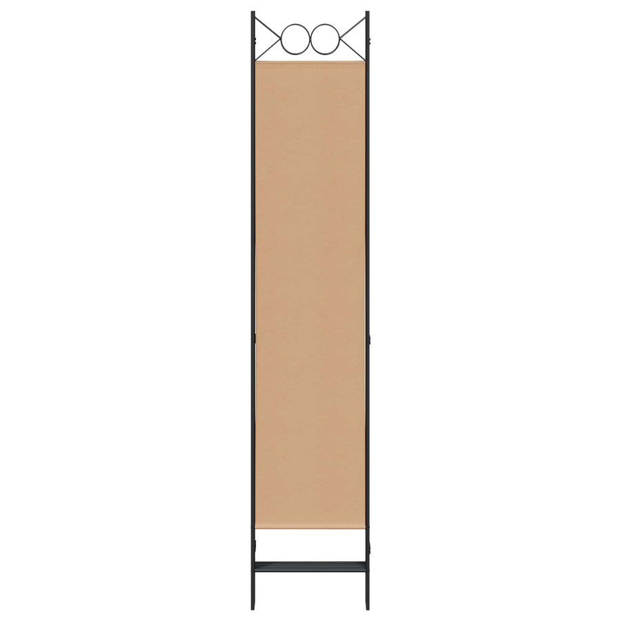 5-Panel Room Divider Beige 200 x 200 cm Stof