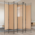 Kamerscherm 6 panelen 240x200 cm beige stof