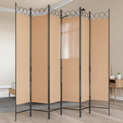 Kamerscherm 6 panelen 240x200 cm beige stof