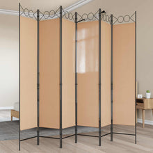 6-Panelen Kamerscherm Beige 240 x 200 cm Stof