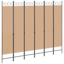 6-Panelen Kamerscherm Beige 240 x 200 cm Stof
