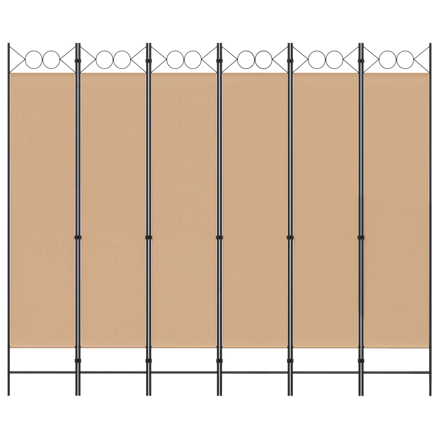 6-Panelen Kamerscherm Beige 240 x 200 cm Stof