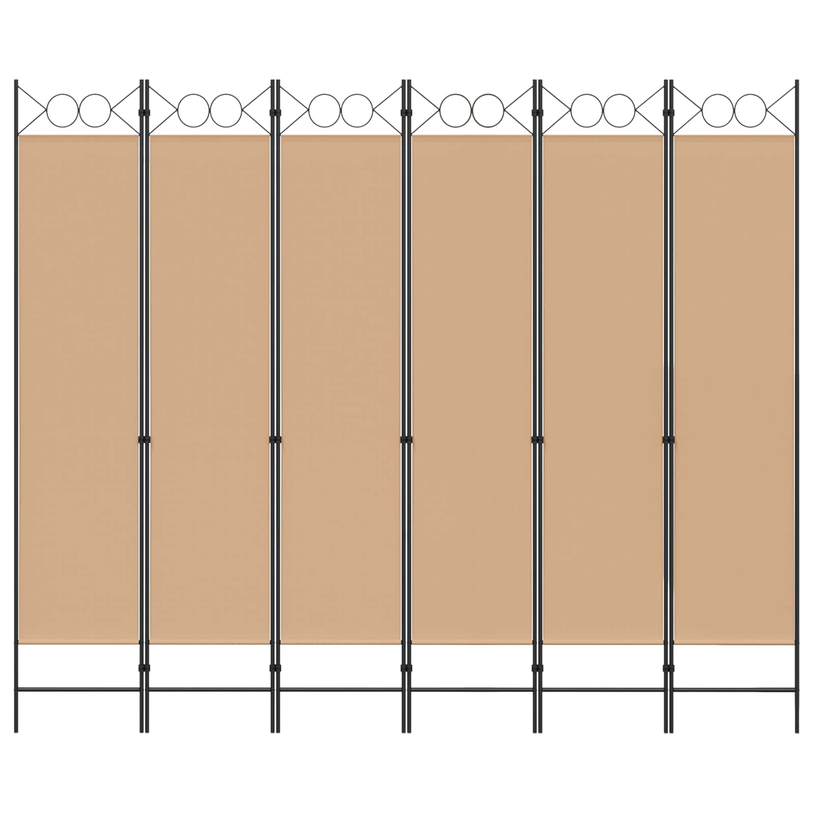 6-Panelen Kamerscherm Beige 240 x 200 cm Stof