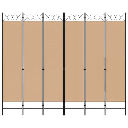 6-Panelen Kamerscherm Beige 240 x 200 cm Stof