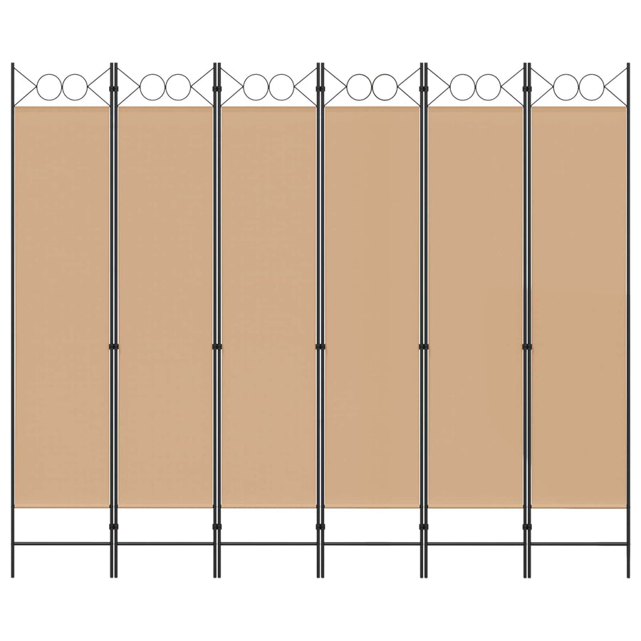 6-Panelen Kamerscherm Beige 240 x 200 cm Stof