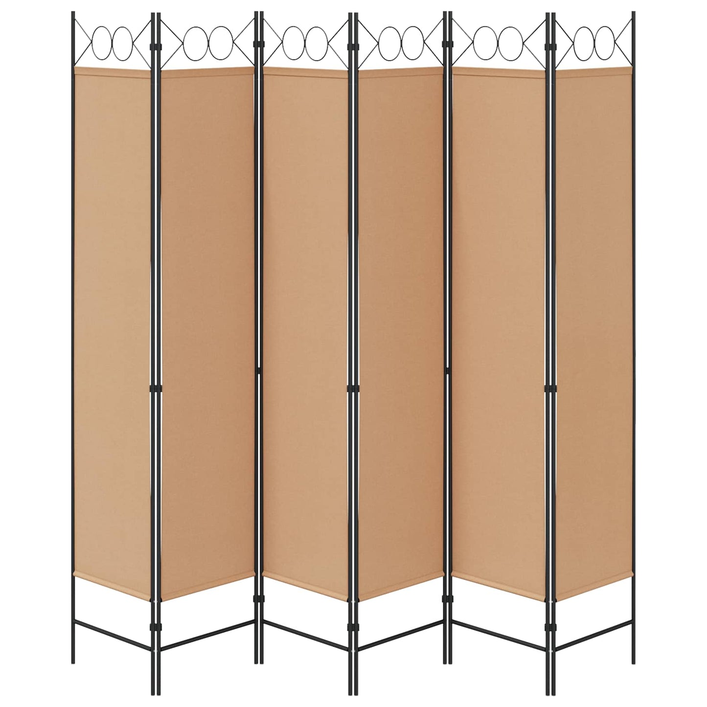 6-Panelen Kamerscherm Beige 240 x 200 cm Stof