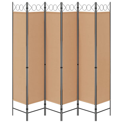 6-Panelen Kamerscherm Beige 240 x 200 cm Stof