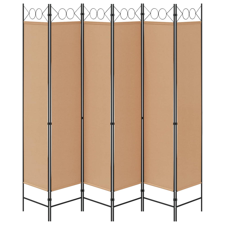 6-Panelen Kamerscherm Beige 240 x 200 cm Stof