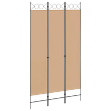 3-Panel Room Divider Beige 120 x 220 cm Stof