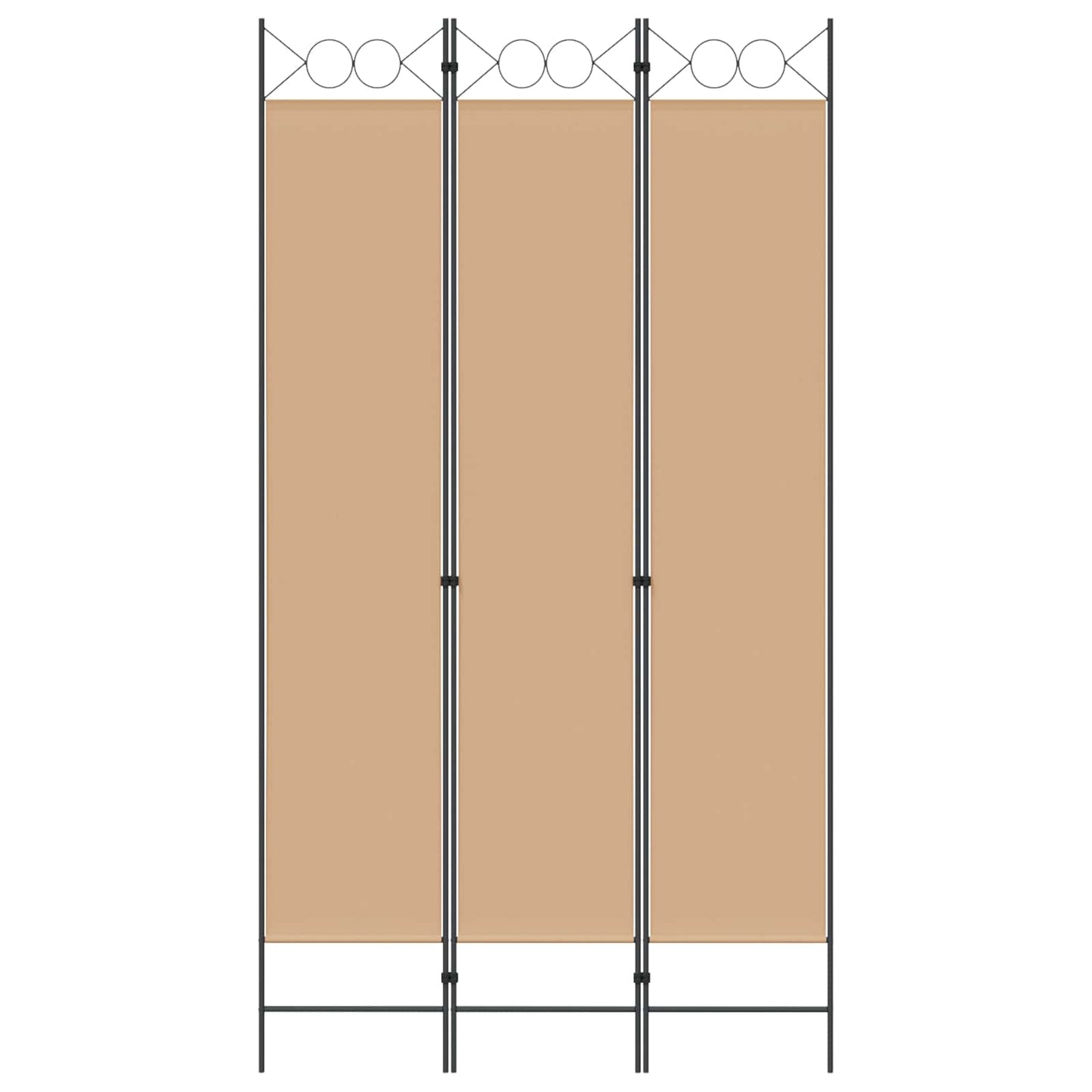 3-Panel Room Divider Beige 120 x 220 cm Stof