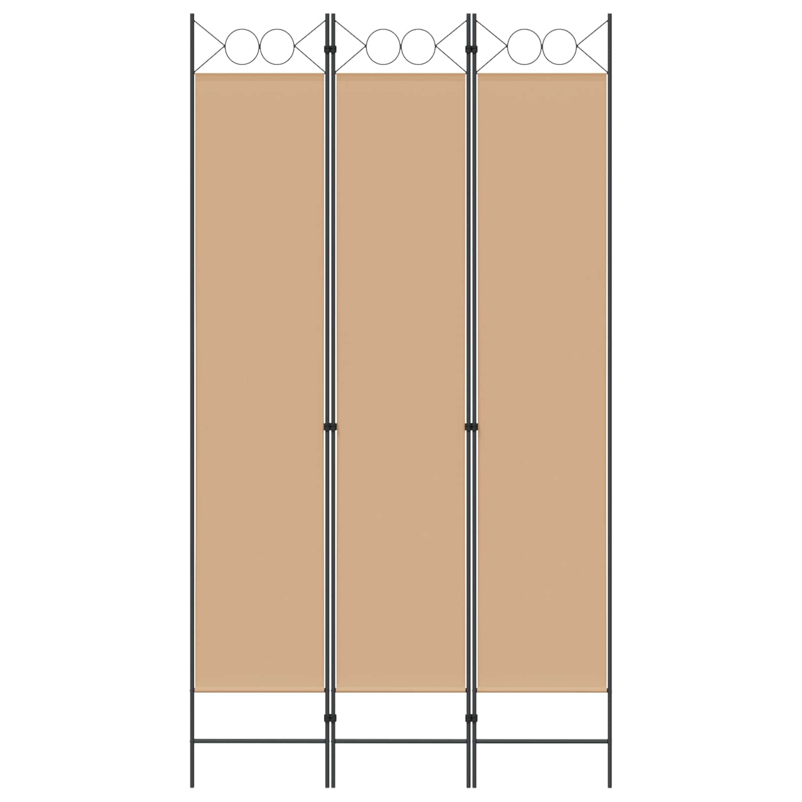 3-Panel Room Divider Beige 120 x 220 cm Stof