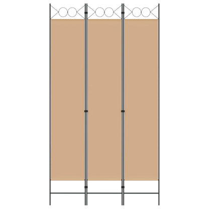 3-Panel Room Divider Beige 120 x 220 cm Stof