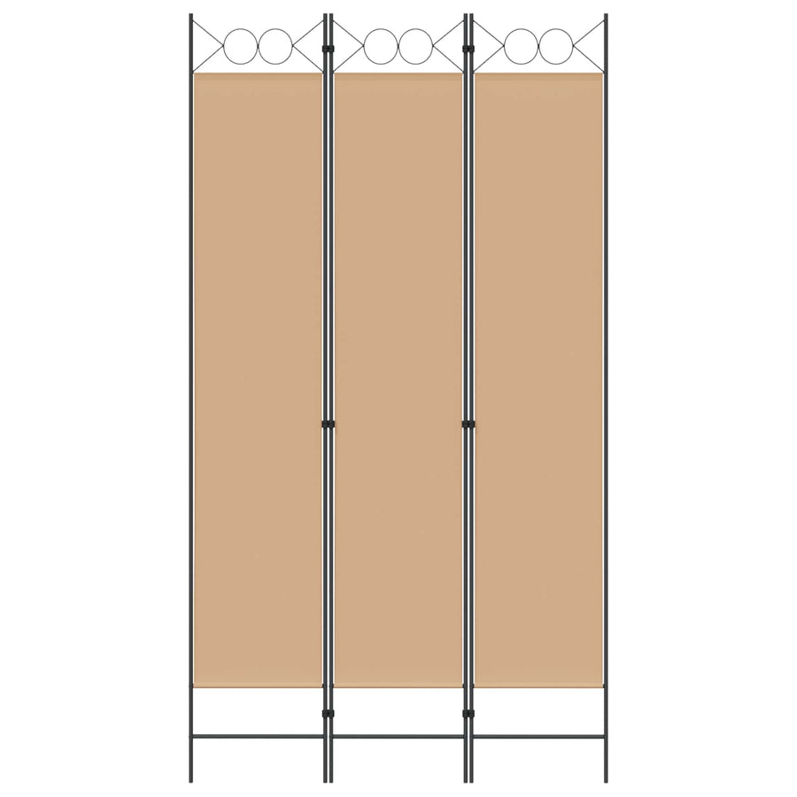 3-Panel Room Divider Beige 120 x 220 cm Stof