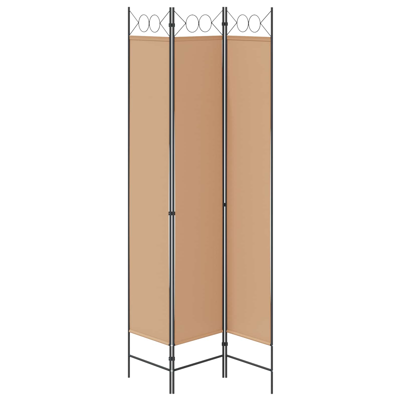 3-Panel Room Divider Beige 120 x 220 cm Stof