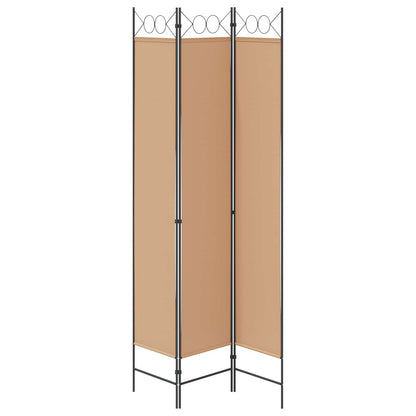 3-Panel Room Divider Beige 120 x 220 cm Stof