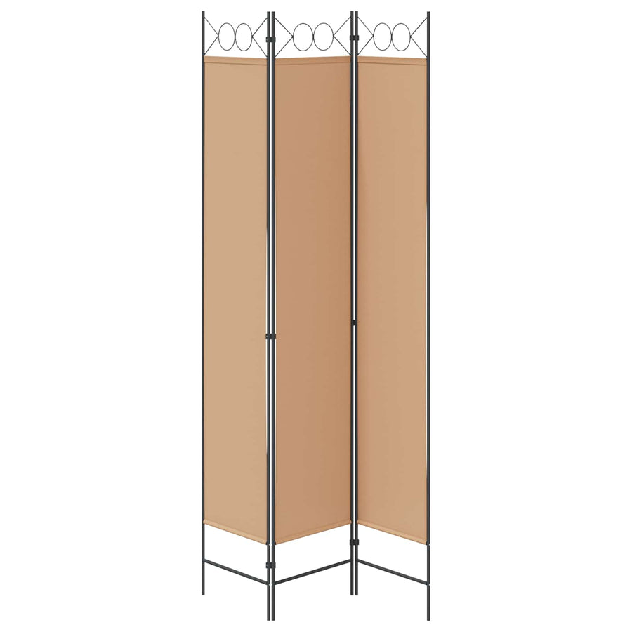 3-Panel Room Divider Beige 120 x 220 cm Stof