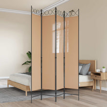 4-panelen roomdivider Beige 160 x 220 cm Stof