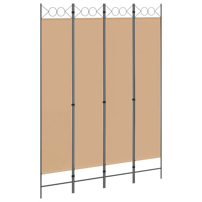 4-panelen roomdivider Beige 160 x 220 cm Stof