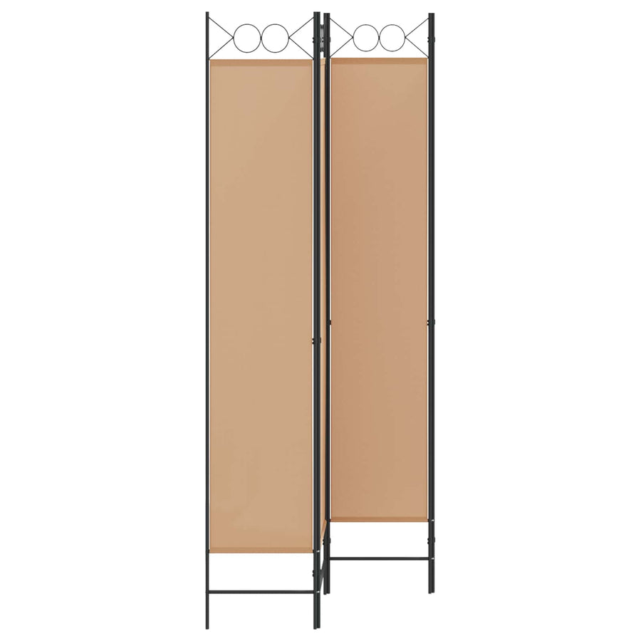 4-panelen roomdivider Beige 160 x 220 cm Stof