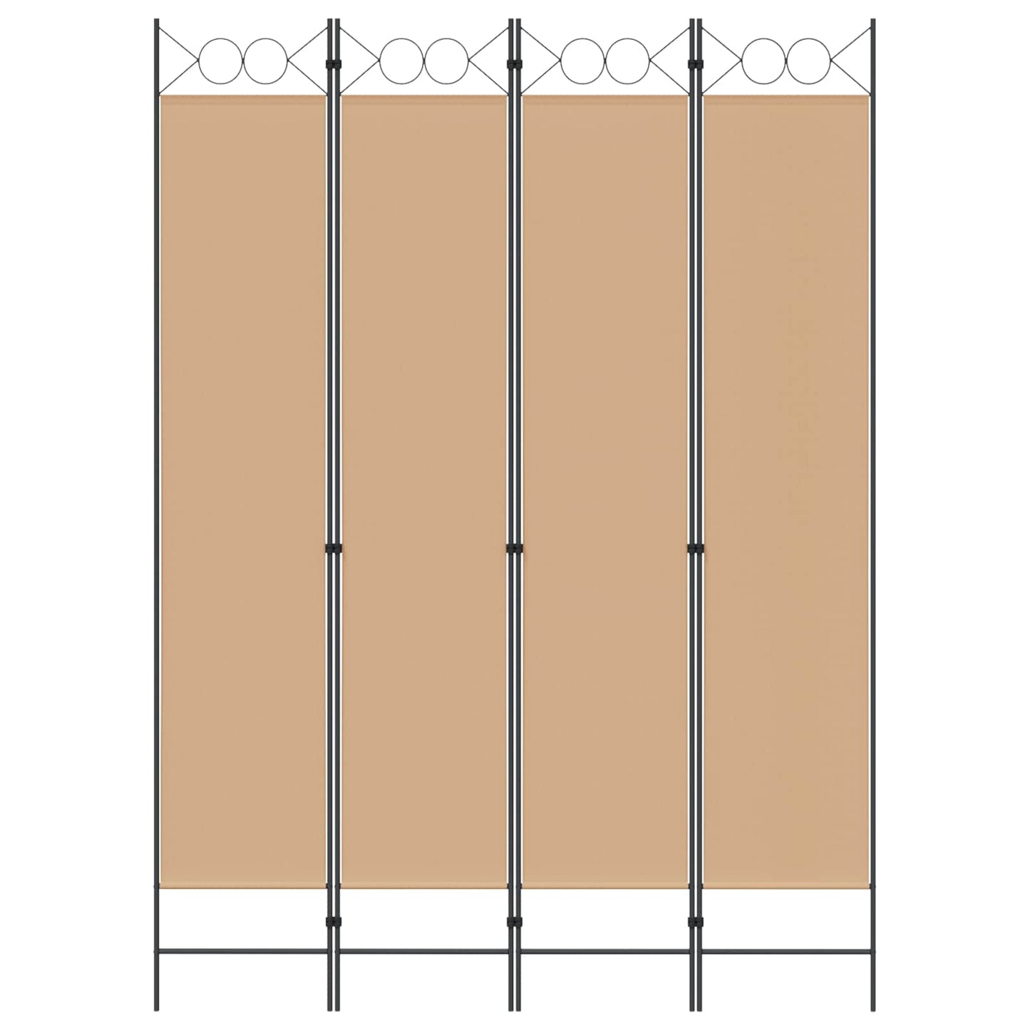 4-panelen roomdivider Beige 160 x 220 cm Stof