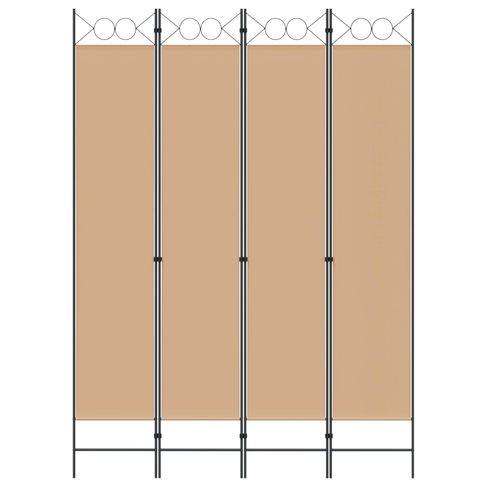 4-panelen roomdivider Beige 160 x 220 cm Stof
