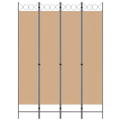 4-panelen roomdivider Beige 160 x 220 cm Stof