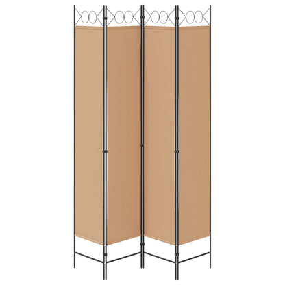 4-panelen roomdivider Beige 160 x 220 cm Stof
