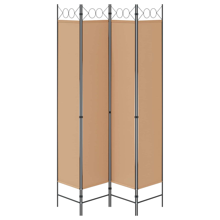 4-panelen roomdivider Beige 160 x 220 cm Stof