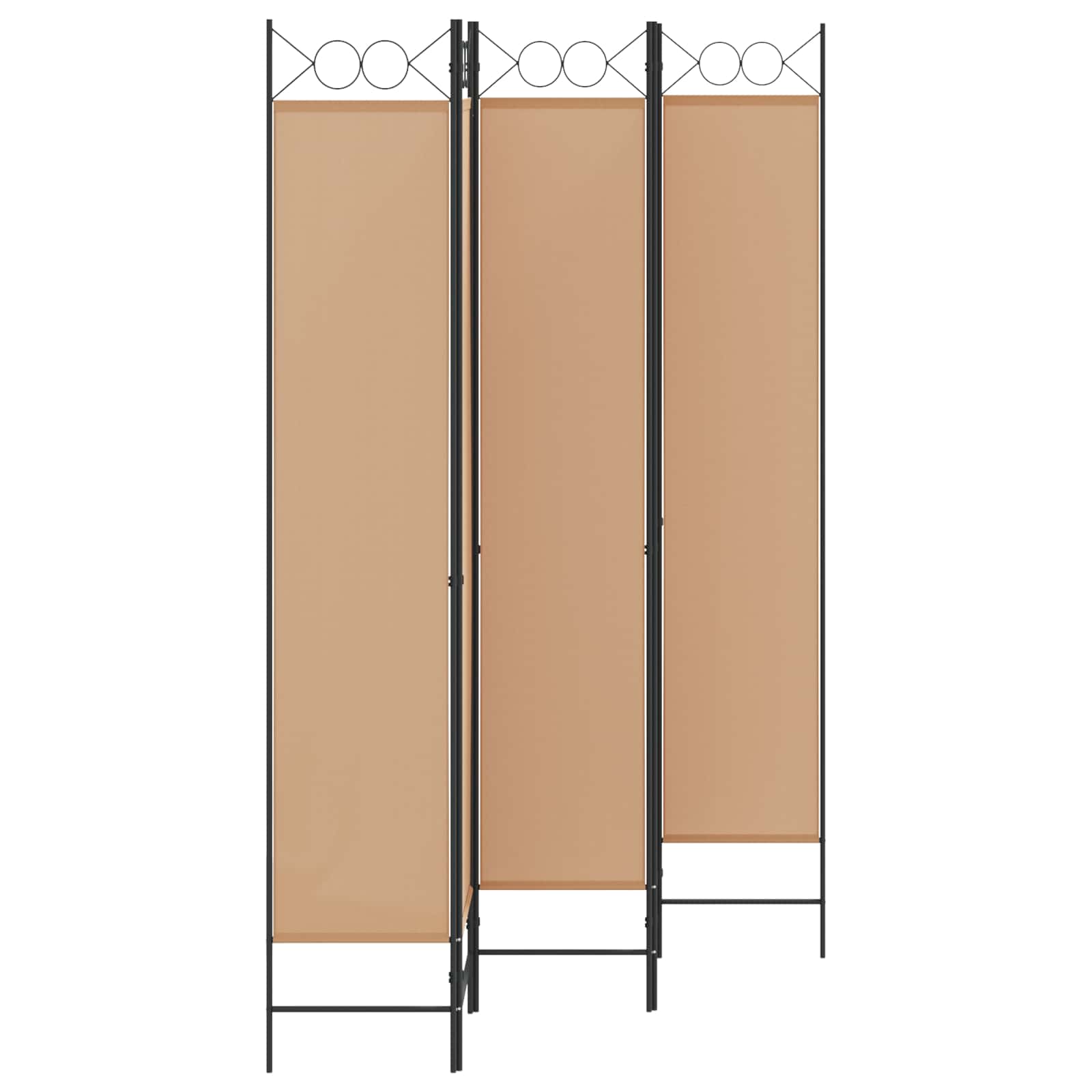 5-Panel Room Divider Beige 200 x 220 cm Stof