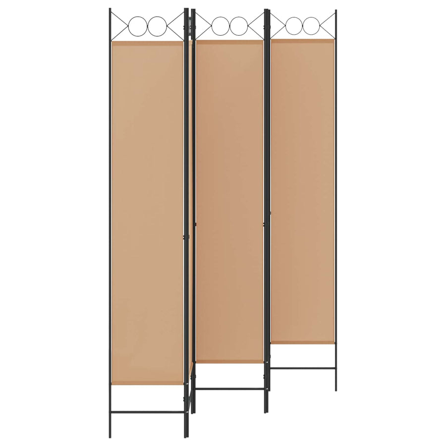 5-Panel Room Divider Beige 200 x 220 cm Stof